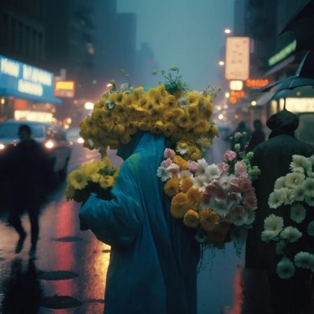 Flowers in the rain